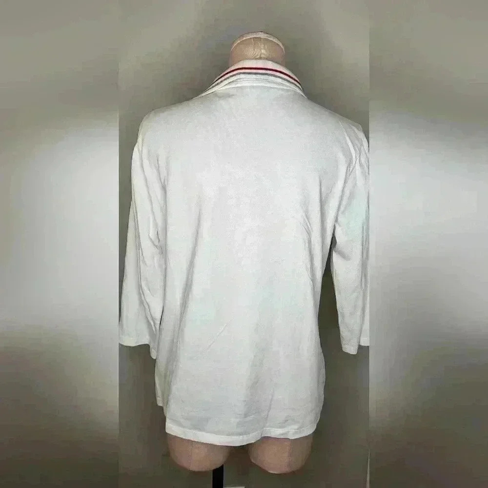 Belle Pointe Vintage OSU Ohio State Womens White Polo Size Large - Picture 6 of 9